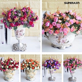 [sr Flower] ช่อดอกกุหลาบประดิษฐ์ พลาสติก สําหรับตกแต่งบ้าน ออฟฟิศ 1 ช่อ