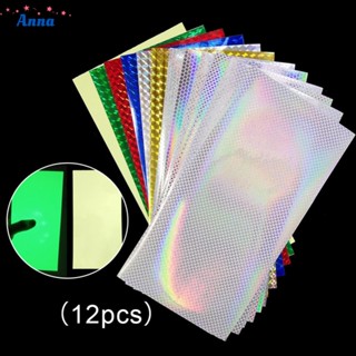 【Anna】Lure Tape 12pcs Sheet 20cmx10cm Decor Fishing Holographic Raw Materials