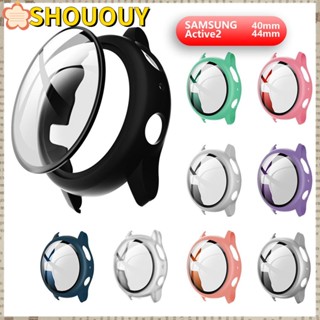 SHOUOUY เคสนาฬิกาข้อมือ PC แบบแข็ง เนื้อแมตต์ สําหรับ Samsung Galaxy Watch Active 2 40 มม. 44 มม.