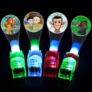 แหวนไฟโปรเจคเตอร์ LED เรืองแสง ลายการ์ตูน ของเล่นสําหรับเด็ก