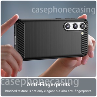 เคสโทรศัพท์ ยางซิลิโคน คาร์บอนไฟเบอร์ กันกระแทก สําหรับ Samsung Galaxy S23 Case S 23 Ultra S22 Plus