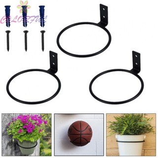 【COLORFUL】Storage Rack Fixed Ring Garden Bracket Hanging Basket Hook Iron Pet Tray Metal