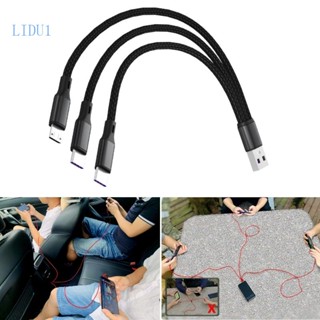 Lidu1 3 in 1 สายชาร์จ USB เป็น Micro USB และ Dual Type C สําหรับโทรศัพท์มือถือ