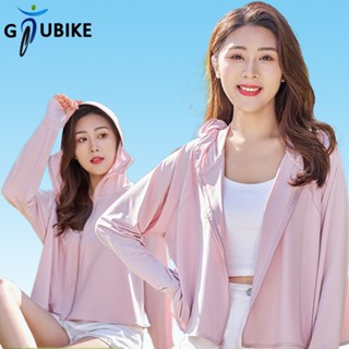 Gtubike เสื้อแจ็กเก็ต ผ้าเรยอน ระบายอากาศ ป้องกันรังสียูวี พร้อมหมวก UPF50 สีดํา เหมาะกับฤดูร้อน กลางแจ้ง ขี่จักรยาน วิ่ง ตั้งแคมป์ กันแดด สําหรับผู้หญิง