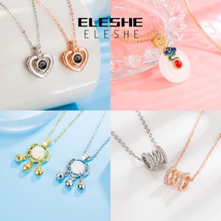 Eleshe Jewelry สร้อยคอเงิน 925 ประดับเพชรโมอิส เรียบง่าย เครื่องประดับ สําหรับผู้หญิง M050