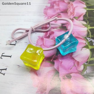 Goldensquare ยางมัดผม ยืดหยุ่น สีเหลือง สีฟ้า เครื่องประดับ สําหรับผู้หญิง