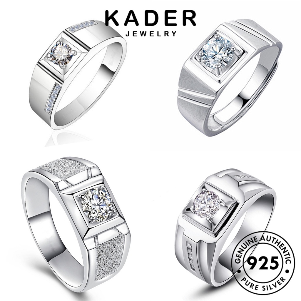 Kader Jewelry แหวนเงิน 925 ประดับเพชรโมอิส เรียบง่าย สําหรับผู้ชาย M080