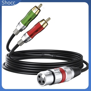 Shocc XLR To Dual RCA Plug Audio Cable 2RCA To XLR Male/Female Stereo Hifi Splitter Patch Cable Line เชื่อมต่อสายเคเบิล