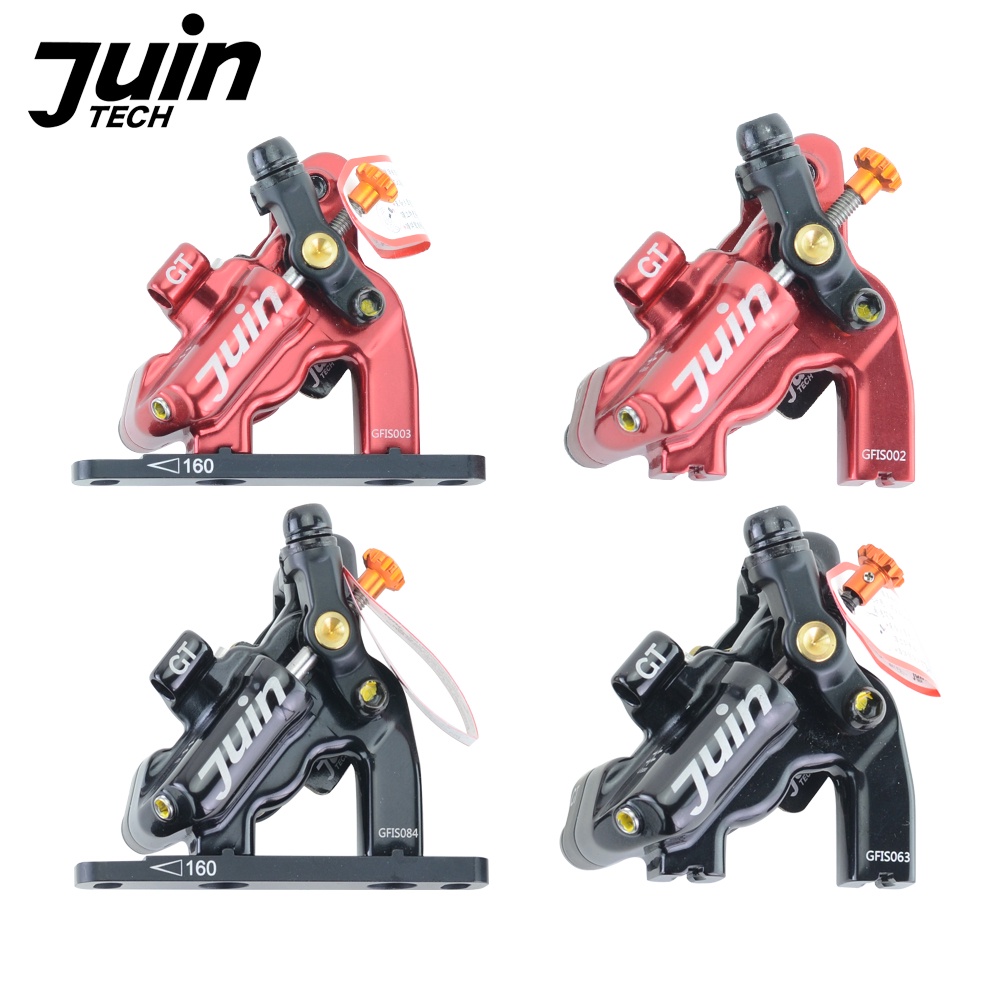 Juin Tech GT-F Line ดึงไฮดรอลิกเบรค caliper ขนาด 160 มม. สำหรับCX กรวด พร้อมติดตั้ง 4 ลูกสูบ สีดำและ