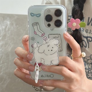 ใหม่ เคสโทรศัพท์มือถือ ซิลิโคน กันกระแทก ลายการ์ตูนลูกสุนัข เค้กน่ารัก สองชั้น สําหรับ Iphone 11 12 13 14 14promax 12 14 11