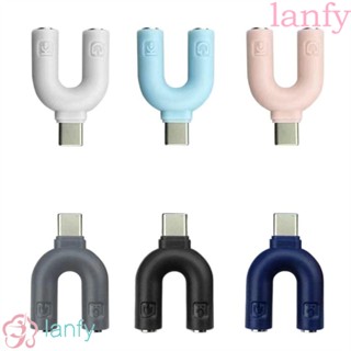 LANFY อะแดปเตอร์แจ็คหูฟัง Type C เป็น 3.5 มม. 3.5 มม. 2 In 1