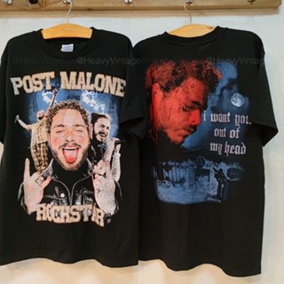 fashion เสื้อยืดแขนสั้น ยินดีต้อนรับ 3 POST MALONE HIPHOP  เสื้อลายวงฮิบฮอป โพสมาโลนS-5XL