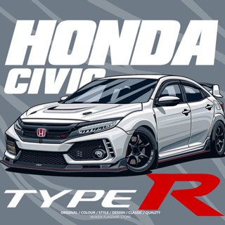 [พร้อมส่ง] เสื้อยืด พิมพ์ลาย HONDA R |||会|Ф|| JDM |||