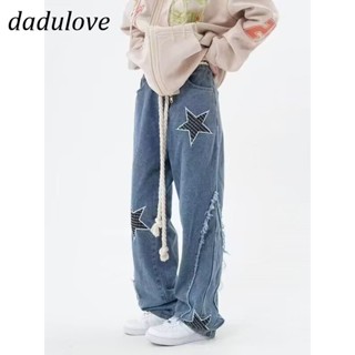 DaDulove💕 New American Ins High Street Star Jeans Niche High Waist Loose Wide Leg Pants Large Size Trousers