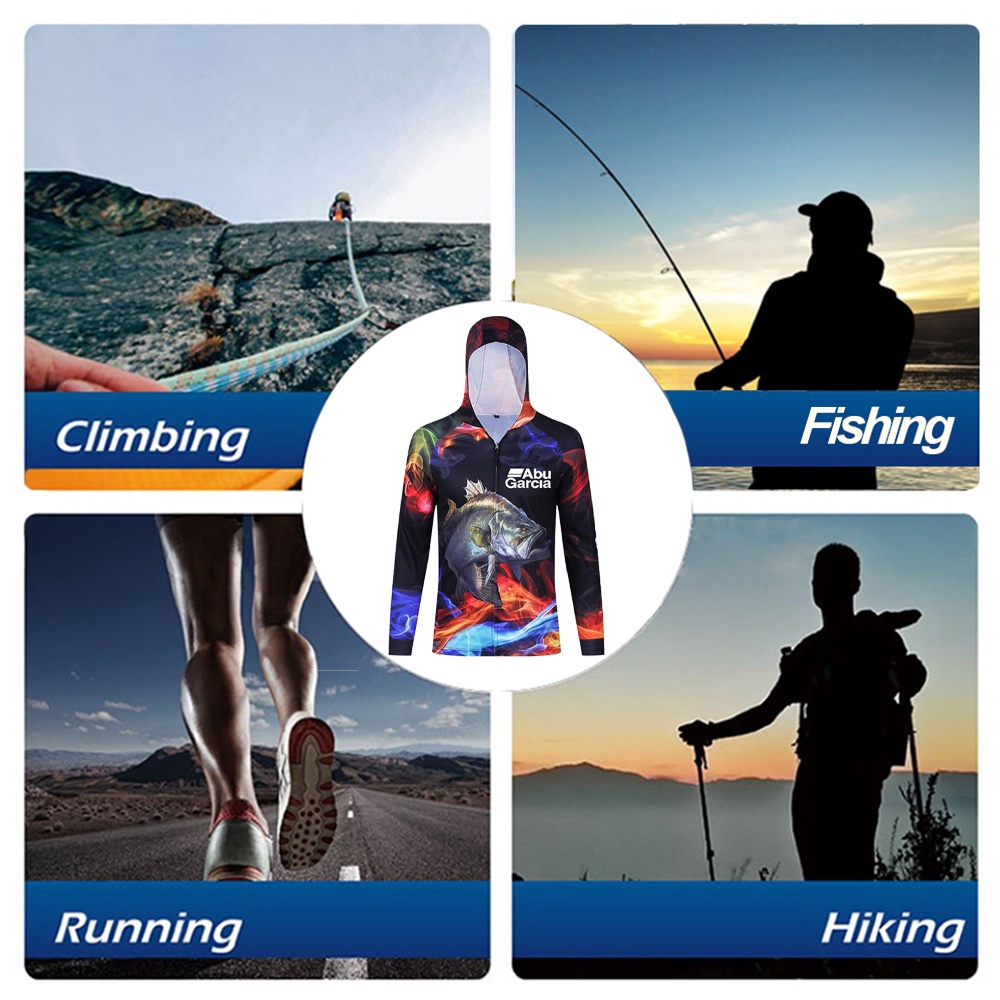 Abugarcia เสื้อยืดแขนยาว มีฮู้ด ป้องกันรังสียูวี สําหรับตกปลา เดินป่า ตั้งแคมป์ - รูปที่ 3