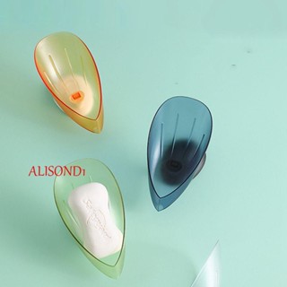 ALISOND1 กล่องพลาสติก รูปใบไม้ กันลื่น สําหรับใส่สบู่อาบน้ํา ห้องครัว ห้องน้ํา