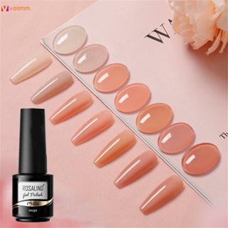 สีสุขภาพดี/เจลลี่ สีเจลทาเล็บ Nude Pink  ROSALIND สีสวยใส สุขภาพดี เม็ดสีแน่น ทาง่าย 12ml Jelly nail Polish gel veemm