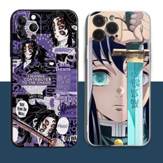 เคสโทรศัพท์มือถือซิลิโคน TPU แบบนิ่ม ลายการ์ตูนอนิเมะ Demon Slayer Tokitou Muichirou ป้องกันเลนส์ สําหรับ iPhone 11 Pro XR XS Max X