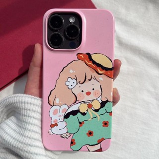 เคสป้องกันโทรศัพท์มือถือ ลายการ์ตูนผู้หญิงน่ารัก เหมาะกับฤดูร้อน สําหรับ Apple iPhone 14Plus 13ProMax 12 xr 11