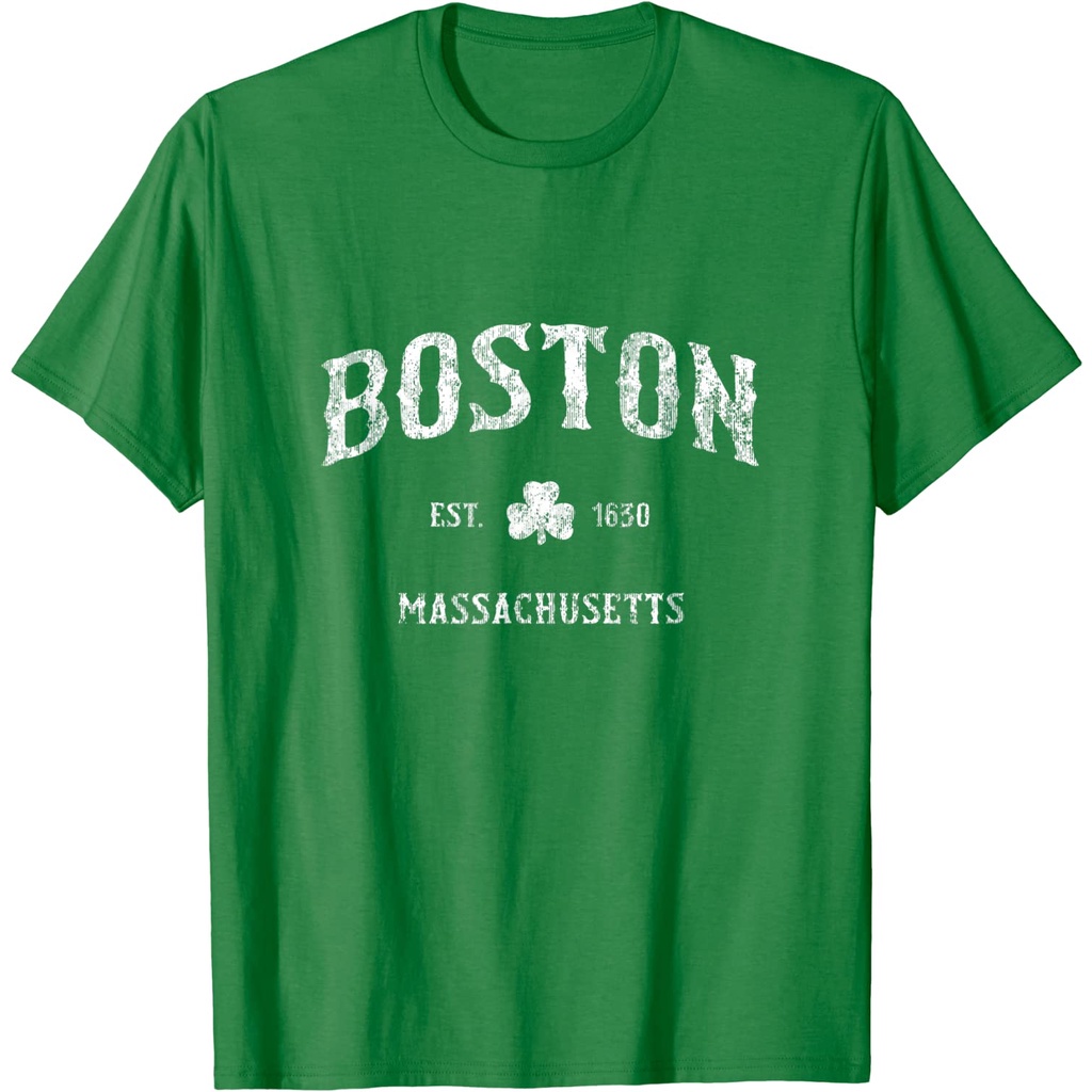 ขายร้อน เสื้อยืดกีฬา shamrock VINTAGE Boston Massachusetts