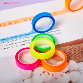 (Takashitree) สติกเกอร์ธงเรืองแสง แบบใส 5 สี สําหรับตกแต่งเครื่องเขียน โรงเรียน ออฟฟิศ DIY 5 ม้วน