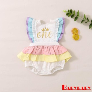 Babybaby- ชุดรอมเปอร์ แขนสั้น คอกลม สําหรับเด็กผู้หญิง