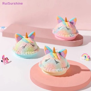 Ruisurshine ใหม่ แก้วมักพลาสติก ลายการ์ตูนยูนิคอร์นน่ารัก สองชั้น พร้อมฝาปิด แฟชั่นฤดูร้อน ของขวัญ สําหรับเด็กผู้หญิง