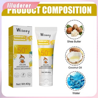 Wiieey Sunblock Spf50+ 40g Infant Baby And Kids Facial Body Sunscreen Whitening Sun Cream Sunblock Skin Protective Cream Protection Mild และไม่ระคายเคือง HO