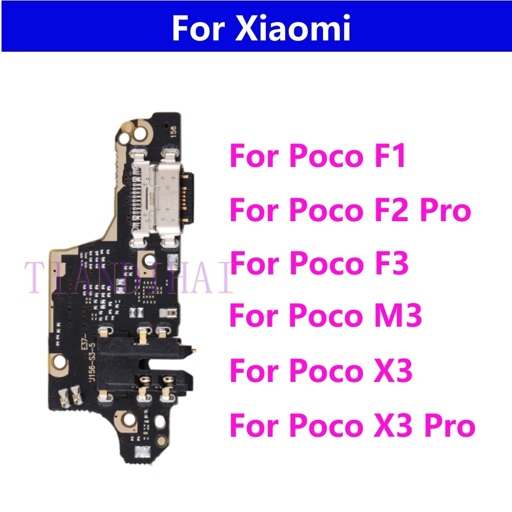 พอร์ตชาร์จ USB สําหรับ Xiaomi PocoPhone Poco F1 F2 Pro M3 F3 X3 Pro NFC Dock เชื่อมต่อไมโครโฟนบอร์ดสายเคเบิลอ่อน