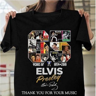 เสื้อยืด ลาย Elvis Presley สีดํา สําหรับเด็ก 65 ปี