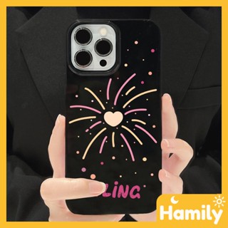 For iPhone 11 iPhone Case Black Glossy TPU Soft Shell Shockproof Protection Camera Line Firework Heart Compatible with iPhone 14 13 Pro max 12 Pro Max 11 xr xs max 7Plus 8Plus