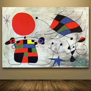 โปสเตอร์ภาพวาดผ้าใบ ลาย Spanish Joan Miro สไตล์นอร์ดิก สร้างสรรค์ สําหรับเด็ก 0416