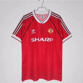 เสื้อกีฬาแขนสั้น ลายทีมชาติฟุตบอล Manchester United 9192 ชุดเหย้า