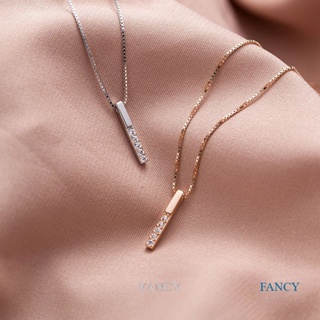 Fancy สร้อยคอโซ่ จี้ทรงเรขาคณิต ประดับเพชร เครื่องประดับ ของขวัญ สําหรับผู้หญิง งานแต่งงาน