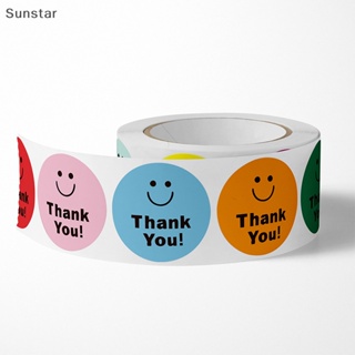 Sunstar ม้วนสติกเกอร์ Thank You สําหรับตกแต่งบรรจุภัณฑ์เบเกอรี่ 500 ชิ้น