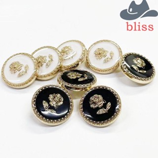 BLISS กระดุมโลหะ สไตล์วินเทจ ย้อนยุค สําหรับตกแต่งเสื้อกันหนาว เย็บปักถักร้อย DIY 6 ชิ้น