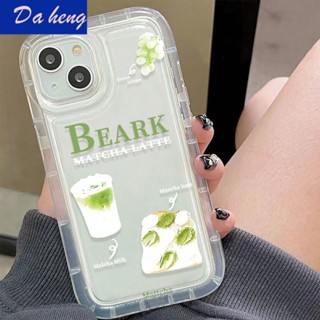 เคสโทรศัพท์มือถือแบบนิ่ม กันกระแทก ลายขนมปังมัทฉะ เรียบง่าย สําหรับ Iphone 13 14pro 12 11max xr xs 8 N43Q