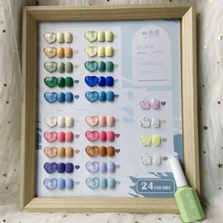 ครีมพัฟ 24 สี Morandi Macaron สี Influencer เล็บ 15 มล. ยาทาเล็บ กาว ชุดสีลูกกวาด ยาทาเล็บ กาว