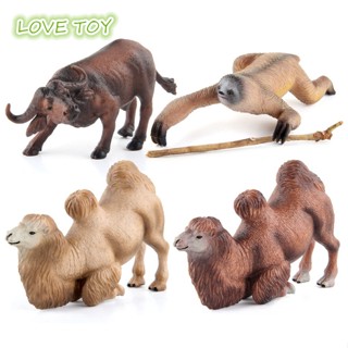 โมเดลฟิกเกอร์ Nkodok Camel Action Figure Lifelike Wild Animals Figurines African Buffalo Sloth ของเล่นสําหรับเด็ก