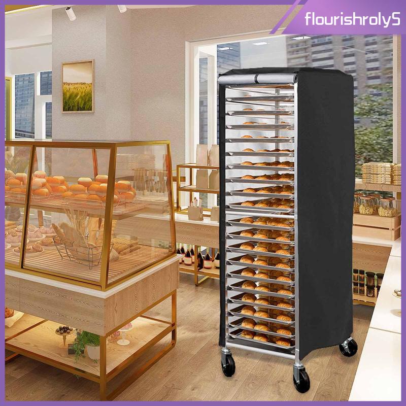 [ Flourishroly5 ] Baker Rack Cover Bread Rack Cover ทนต ่ อการสึกหรอพร ้ อมกระเป ๋ า Bun Pan Rack Co