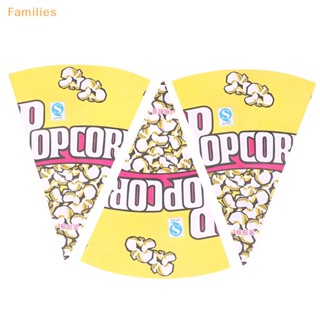 Families&gt; ถุงกระดาษป๊อปคอร์น ทรงกรวย ทรงสามเหลี่ยม สําหรับใส่อาหาร 50 ชิ้น
