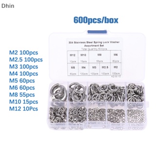 [Dhin] 600Pcs Lock Washers Set Stainless Steel Black Carbon Steel M2 M2.5 M3 M4 M5 M6 M8 M10 M12 Spring Lock Washer Assortment Kit COD