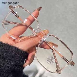 [FREG] Fashionable  Anti Blue Light Glasses Women Men Big Frame Transparent Eyeglasses Unisex Optical Eyewear FDH