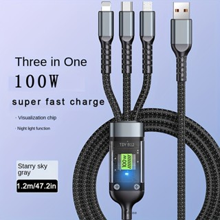 3 In 1 Fast Charging Cable Cord For IPhone Micro USB Type C Charger Cable Multi Usb Port Multiple Usb Charging Cord