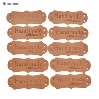 Fbth 50 ชิ้นแท็กหนังทําด้วยมือป้ายรักเย็บหัตถกรรม DIY แท็กถัก QDD