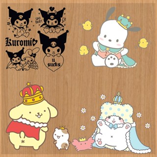 แผ่นสติกเกอร์ไวนิล ลายการ์ตูน Kuromi Cinnamoroll Pochacco สําหรับติดตกแต่งกระเป๋า เสื้อยืด