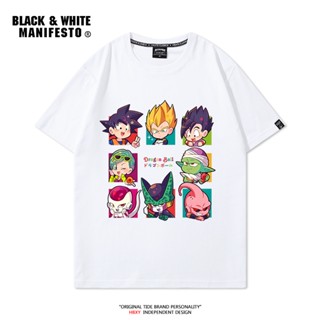 เสื้อยืดแขนสั้นลําลอง พิมพ์ลายการ์ตูน Dragon Ball Q Version Son Goku Vegeta Kiki แฟชั่นสําหรับผู้ชาย และนักเรียน