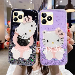 เคสโทรศัพท์มือถือซิลิโคน TPU นิ่ม แบบใส ลายดาวอวกาศ วิบวับ พร้อมตุ๊กตาน่ารัก สําหรับ Realme 11 Pro+ 10 Pro 5G Coca-Cola Edition C53 C55 NFC 4G