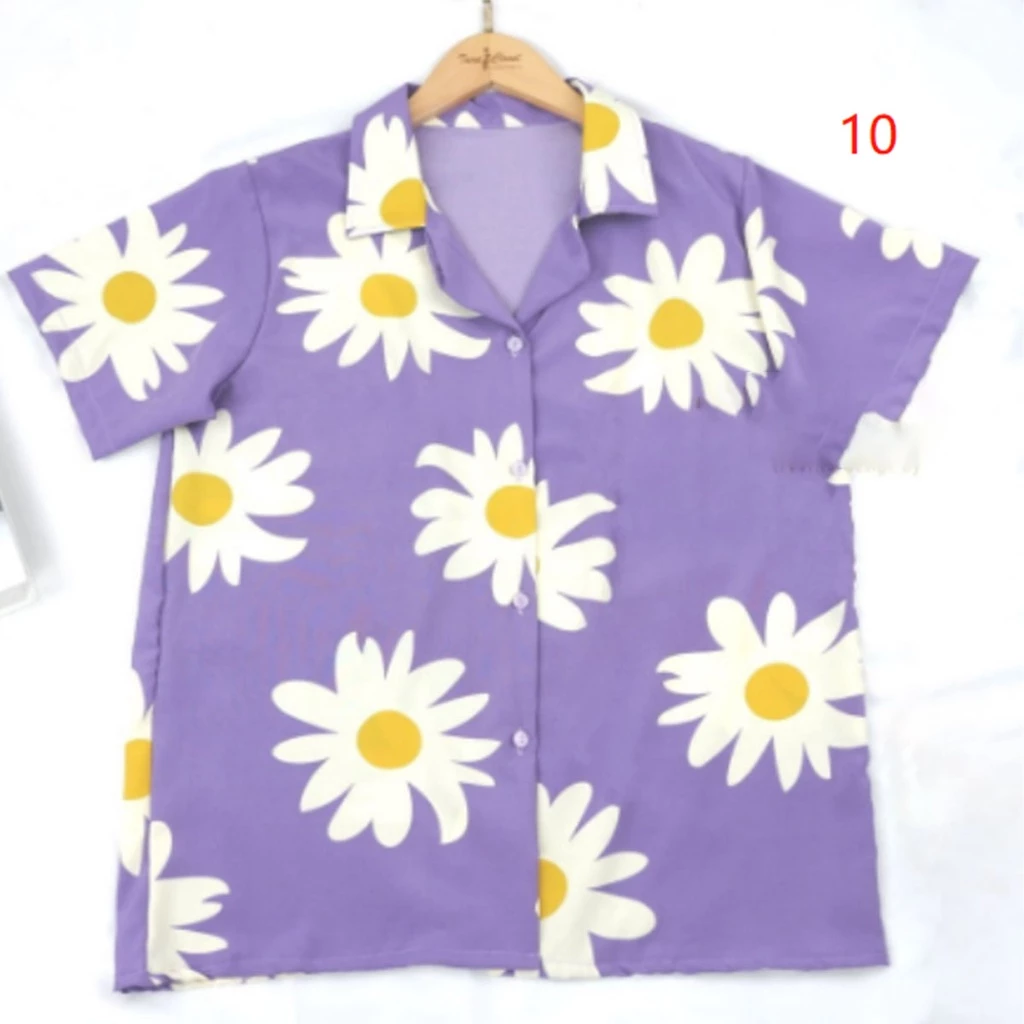 เสื้อเชิ้ตคอปกลายดอกไม้ แขนสั้น สไตล์ฮ่องกง thumbnail 3