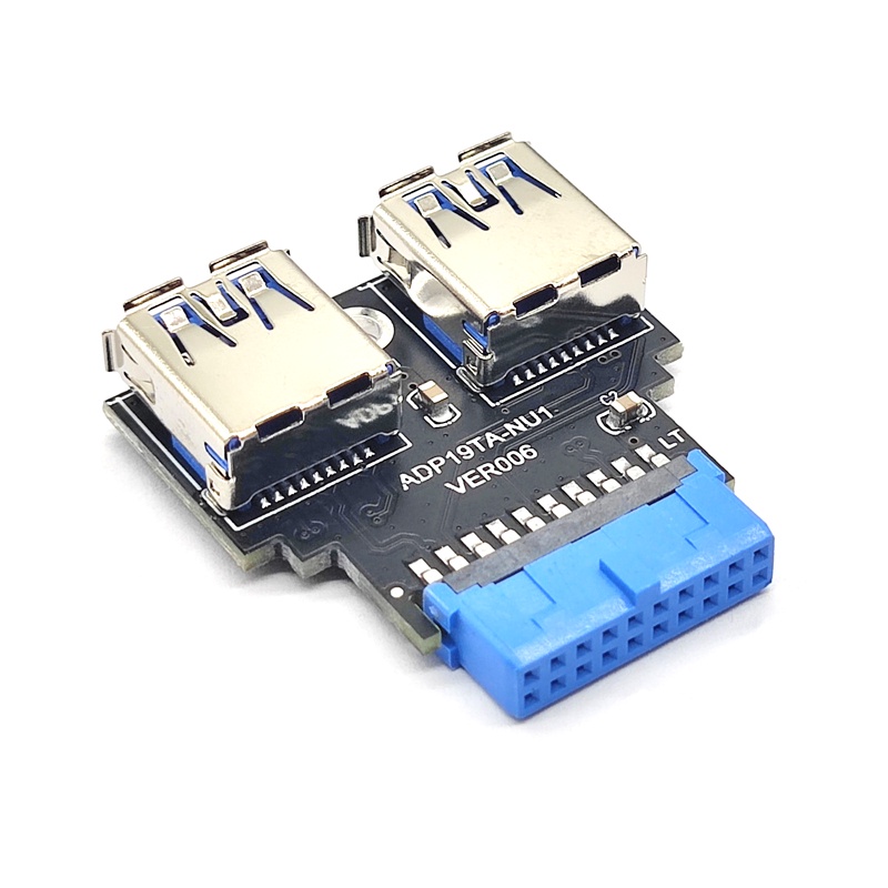 อะแดปเตอร์ USB HUB Header 19Pin to USB Connector 2 พอร์ต USB3.0 Converter PCB บอร์ด PC เมนบอร์ดเมนบอ